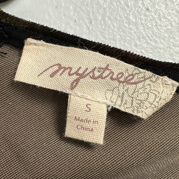 Mystree Velvet Earthy Surplice Spaghetti Strap Dress Victorian Dark Romance - Picture 6 of 14